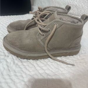 UGG  Beige Lace-Up Boots